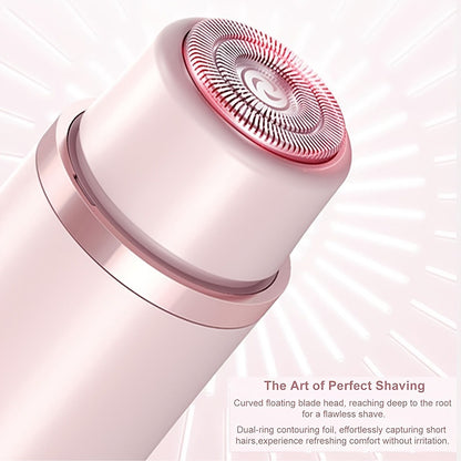 Electric Shaver for Women 2-in-1 Bikini Trimmer Portable USB Rechargeable Painless Wet Dry Lady Shaver with Precision Combs for Face Arms Legs Underarms Bikini Line