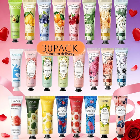 [Wedding Season Favors] Sadoer 30-Piece Hand Cream Set, Shipped Randomly - Winter Moisturizing Plant-Scented Lotion, Suitable For Dry And Cracked Hands And Body - Hand Care Moisturizing Cream, Mini Hand Cream Travel Set, Wedding Season, Wedding Favors