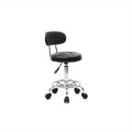 Adjustable Height Rotating Bar Stool with Backrest And Stripes, Modern 360° Swivel Armless Chair for Kitchen, Dining, Living Room, Bistro, And Spa - Black