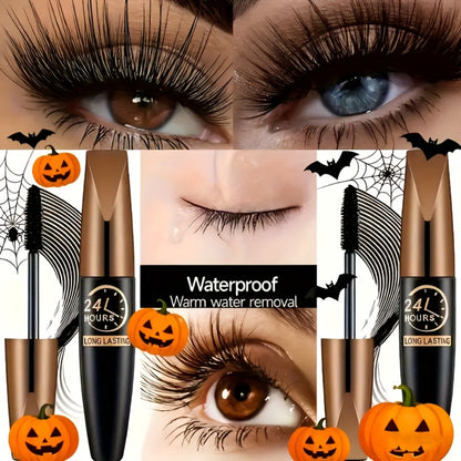 Mascara 8D Fiber Volume & Lengthening Smudge-Proof Waterproof Lash Enhancer, Long-Lasting Black Mascara Set with Eyeliner Pencil, Luxury Beauty Gift for Her