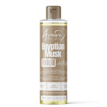 Egyptian Musk Body Oil for Women & Men - Lightweight Moisturizing Fragrance Oil with Rose Jojoba Coconut Patchouli Warm Musk Scent for Soft Glowing Skin