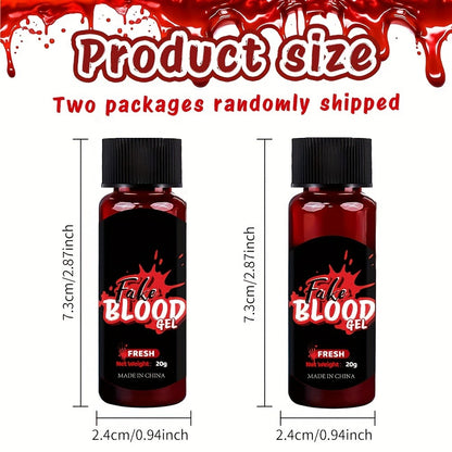 Fake Blood Makeup Kit 3pcs - Realistic Fresh Dark & Old Blood SFX Paste with Brush - Washable Special Effects Makeup for Halloween Zombie Vampire Cosplay