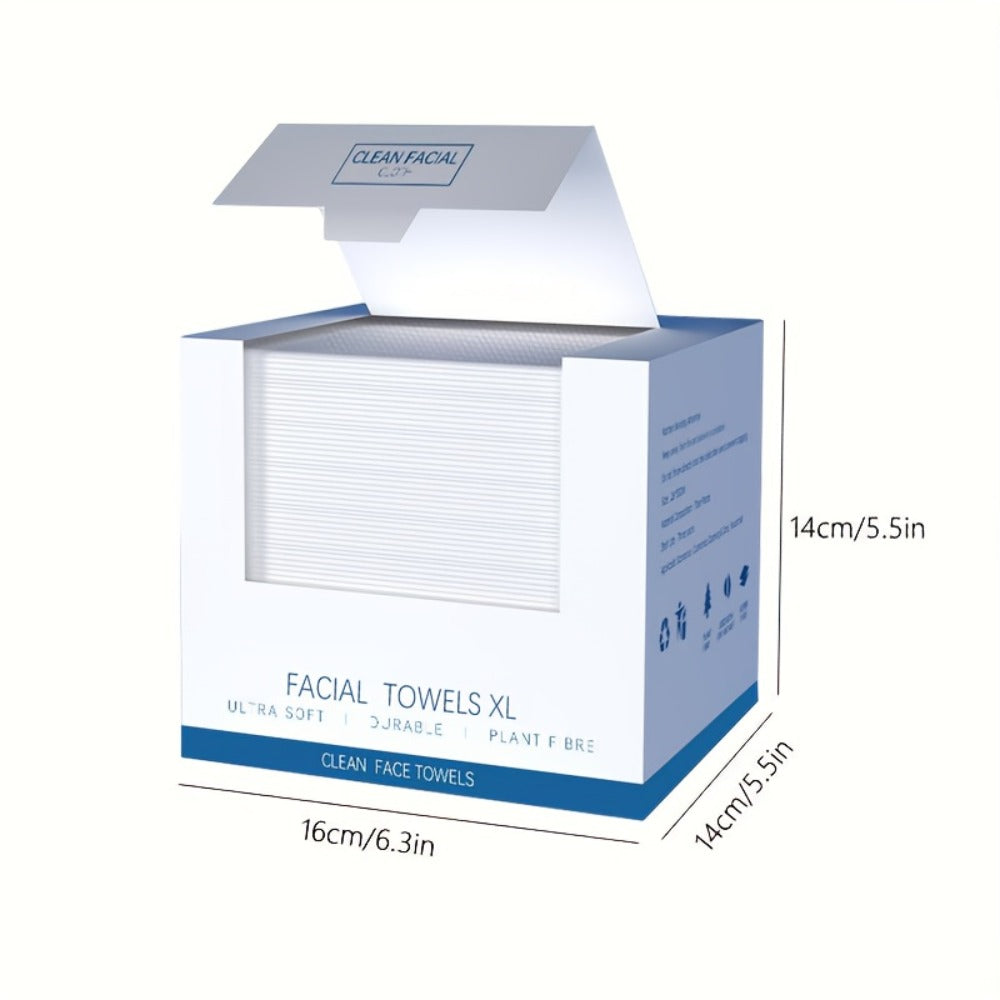 10.24*11.81inch 50/150pcs Disposable Facial Towels, Ultra-Soft, Unscented Cleansing Wipes for Skin Cleaning, Suitable for All Skin Types, Multi-Purpose Makeup Remover And Thick Cleansing Towels -- 50 Sheets Per Box.