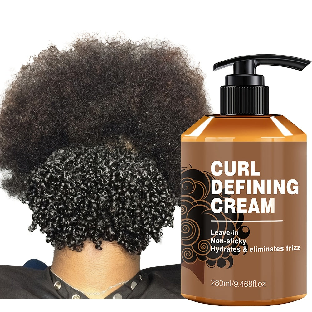 1 Bottle -Adult Curl Defining Cream, 9. 47oz - Moisturizing Hair Styling Paste with Argan Oil for Normal Hair, Long-Lasting Hold & Elasticity, Suitable for Wavy and Curly Textures, Frizz Control Haircare | Sleek Bottle Design | Non Sticky Formula