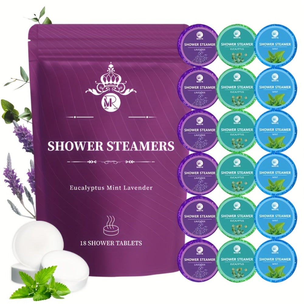 Shower Steamers 18-Pack – Aromatherapy Shower Tablets with Lavender, Eucalyptus & Mint Essential Oils | Self-Care Spa Bath Set for Men & Women | Perfect Gift for Christmas, Valentine’s Day & Mother’s Day