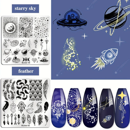Nail Stamping Plates Set with Stamper & Scraper - Stainless Steel Nail Art Stamp Kit for Beginners & Pros, Holiday Manicure Design Tools, 14/15/26pcs