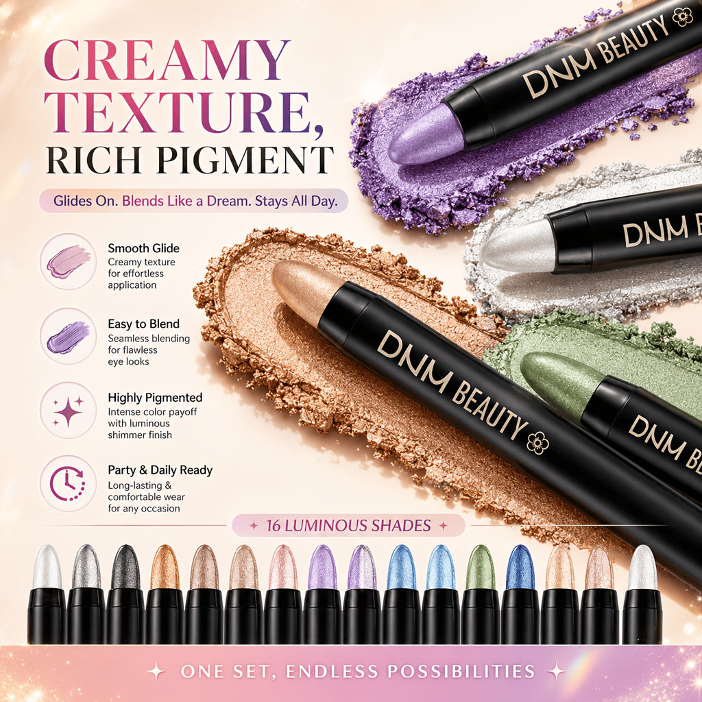 [Mother's Day Gift] 16-Color Highly Pigmented Eyeshadow Stick Set, Waterproof And Long-Lasting, Matte And Shimmer Finishes, Perfect Mother's Day Gift For Her