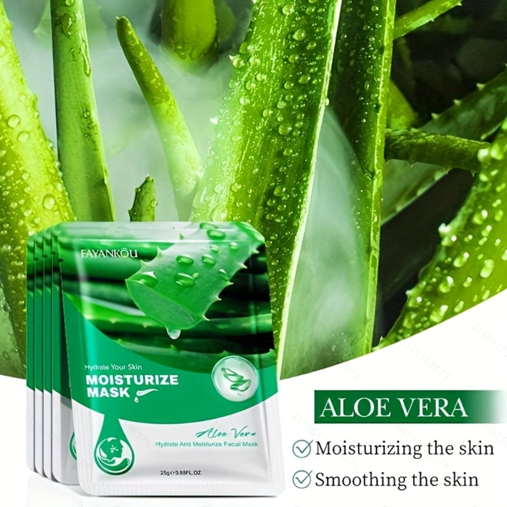 30pcs Of Aloe Vera Facial Mask, Spring And Summer Moisturizing Mask, Rich In Aloe Vera Essence And Glycerin, Moisturizing And Non Greasy, A Great Gift For Mom And Bestie