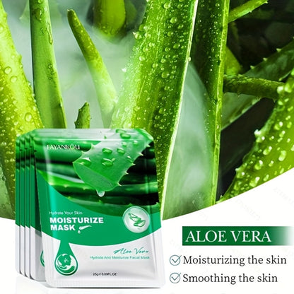 Aloe Vera Face Mask 30pcs Moisturizing Sheet Mask Glycerin Deep Hydration Non-Greasy for Spring Summer All Skin Types - Skincare Gift for Mom Best Friend