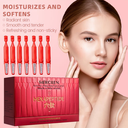 Red Ginseng Collagen Peptide Face Serum Mercilen 6-Peptide Hyaluronic Acid Ceramide Squalane Brightening Moisturizing Anti-Aging Facial Serum Fast Absorbing Non-Greasy Travel Portable 30 Pcs