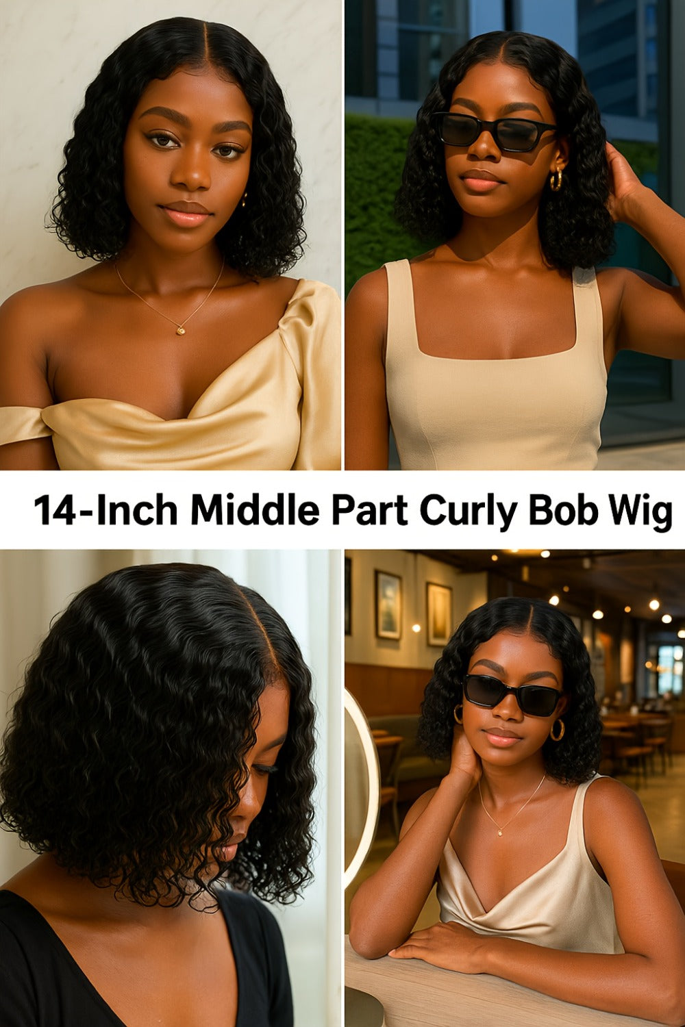 Glueless Deep Wave Lace Front Wig 14 Inch for Women Preplucked, Beginner Friendly, Summer Ready Style