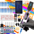 POSEIDON Tattoo Machine Kit Tattoo Gun Kit Complete Set With 20 Tattoo Needles 1500mAh Battery, Tattoo Machine Cordless Tattoo Machine Tattoo Supplies 11 Tattoo Inks Complete Cordless Machine For Beginners And Tattoo Artists, Perfect Gift