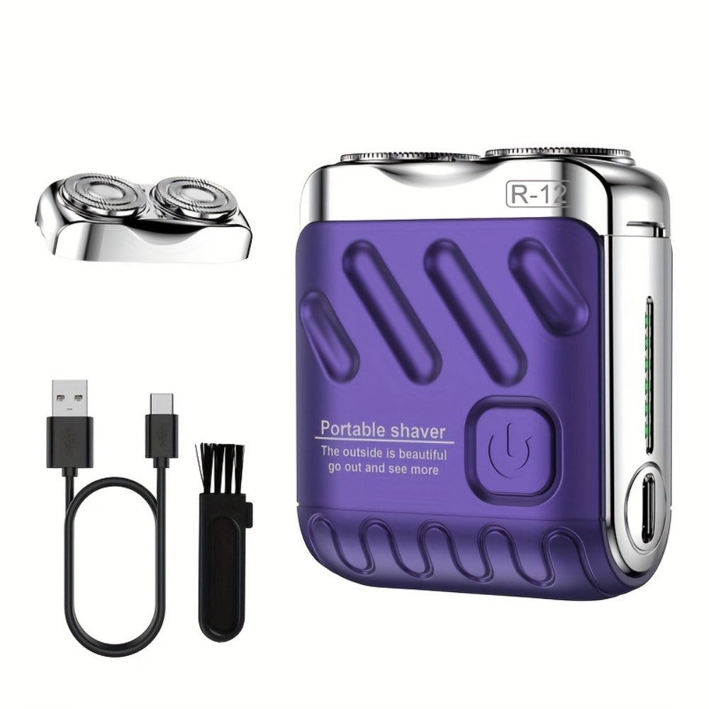 New Mini Version Electric Portable Dual Blade Floating Men'S Electric Shaver, Available In Three Colors, Clean Shaving, USB Charging, Preferred Gift Giving Option