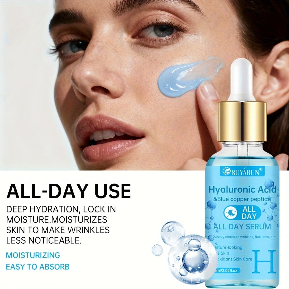 SUYARUN 4pcs Day And Night Vitamin C Retinol Hyaluronic Acid Cherry Blossom Ceramide Serum Set, with Collagen Aloe And Niacinamide, Brightens Light Beige, Firms Skin, Deeply Hydrates And Evens Light Beige. Unisex. Nourishing And Moisturizing