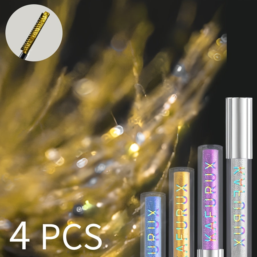 4pcs Mascara, Color, Vibrant Colors, Eye Makeup, Curled Up, Make The Eyes More Attractive, Daily Use Clubbing Or Party, Silvery, Blue, Yellow, Purple