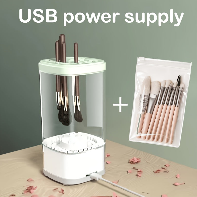 Adult Electric Makeup Brush Cleaner, Handheld Automatic Cosmetic Brush Cleaning Tool, Quiet Operation, Available in Usb-Powered And Battery-Powered Options, 7000 RPM Motor, Equipped with Pad, Suitable for 3-4 Brushes, Thorough Cleaning with
