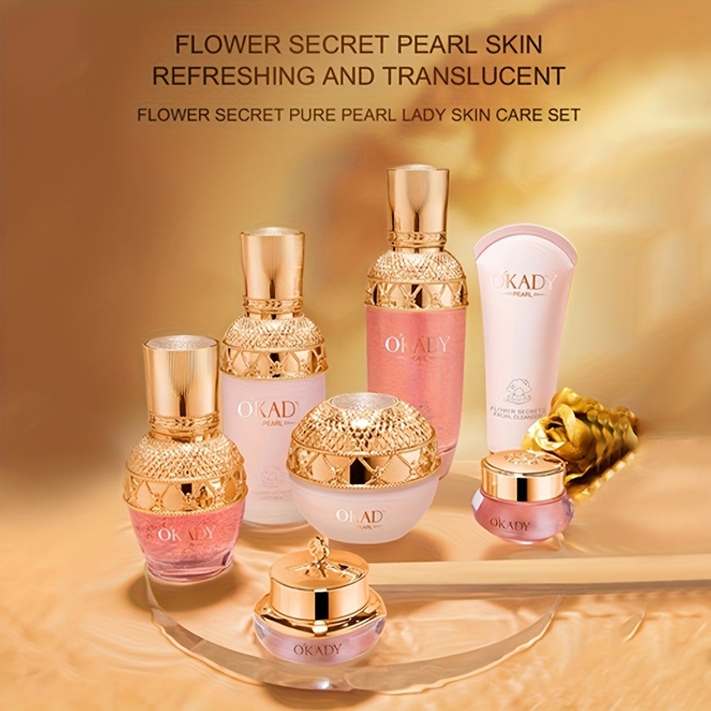 Flower Secret Luxury Skin Care Gift Box, High Content - Skin Moisturizing, Skin, Facial Skin Care, 7pcs Skin Care Set, The Best Choice for Gifts, High-quality Luxury Skin Care Gift Box