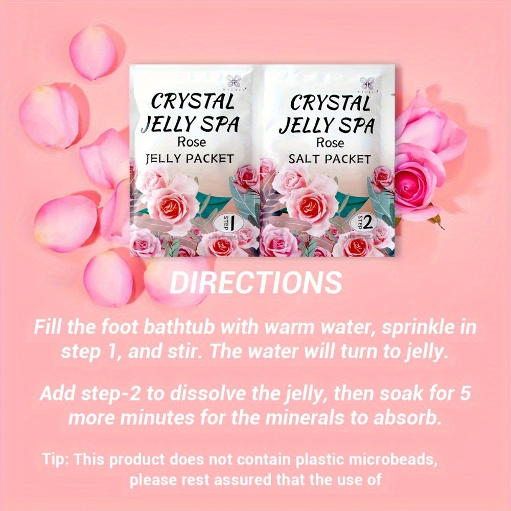 Jelly Spa Foot, 10 Scenarios Available, Bubble Foot Bath Spa, Foot Salt Bath, Used for Foot Skin Care, Four Flavors Lavender, Rose, Lemon, Jelly Foot Bath, Gentle Exfoliation, Treating Foot Bath, Dry Skin, Self Care Daily