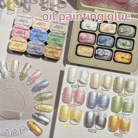 MORDDA Nine Grid Pearlescent Cream Oil Painting Glue