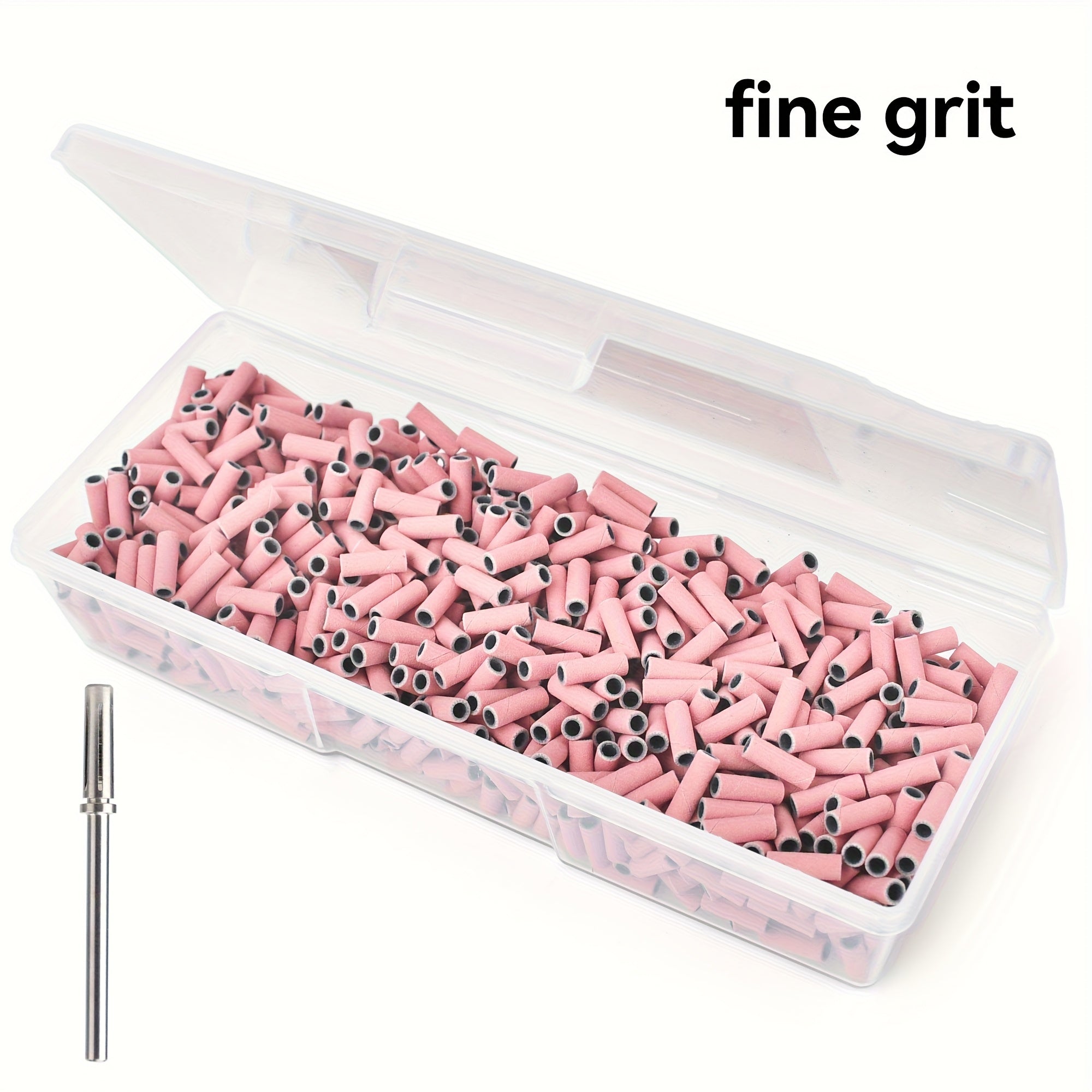 1000pcs Professional Nail Drill Bits with Mandrel - Coarse/Medium/Fine 3 Grit Sanding Bands, 3mm Straight Line Drill Bits Suitable for Removal, Nail Filing, Manicure & Pedicure Tools - Salon & Nail Care (1000pcs)
