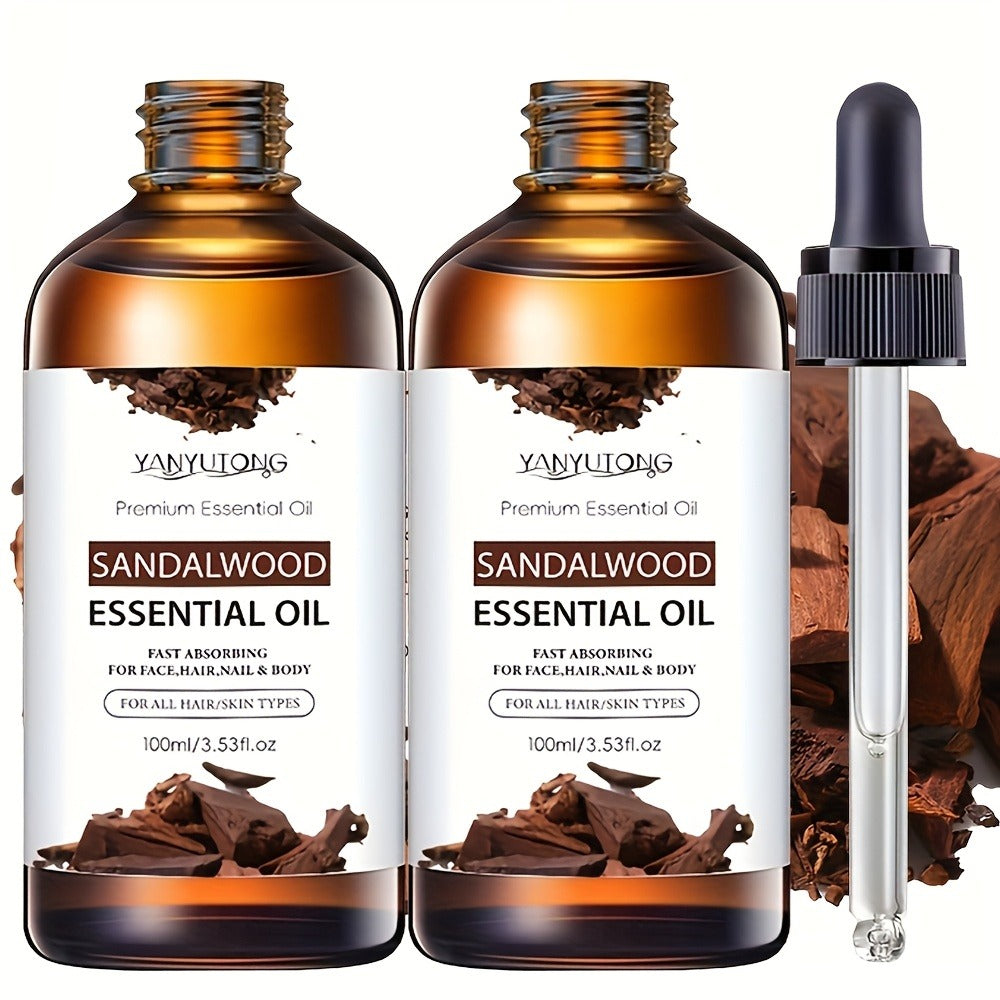Sandalwood Essential Oil for Hair & Skin Care — Moisturizing Aromatherapy Oil for Massage, Diffuser & Shower, All Skin & Hair Types, Available in 30ml, 100ml & Twin Pack