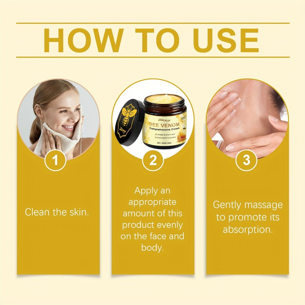 3pcs Of Bee Venom Combination Set - Equipped with Scraping Board - Containing Collagen, Honey And Retinol, Massage And Lift The Facial And Neck Skin, Making The Light Beige Skin Firmer. Women's Beauty Products Are Holiday Gifts