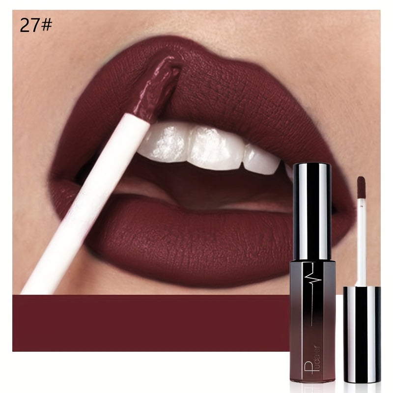 [Matte Mist Lip Gloss] Pudaier Matte Mist Lip Gloss Long-Lasting Color Not Easy to Stick to The Cup, Anti-Smudge Lip Glaze Liquid Lipstick, Velvet Matte Lipstick Lipsticks Waterproof Long Lasting 24 Hours