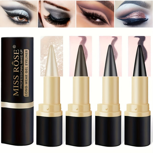 [Matte Eyeliner Gel] Single-Ended Matte Eyeliner Gel in a 3/4pcs - Features a Creamy Solid Consistency | Resistant to Water And Sweat | Long-Lasting And Gentle on The Skin | Professional-Grade Eye Makeup Available in Various Shades