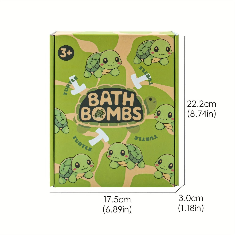 Bath Bombs with Surprise Toys Inside 9 Pack - Turtle Shaped Bubble Bath Balls with Rose Scent & Hidden Toy | Kids Birthday Gift, Valentine's Day & Party Favor Bath Bomb Set