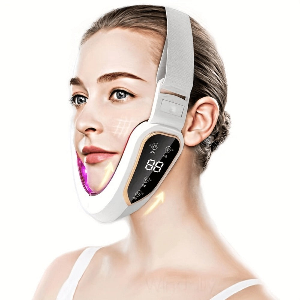 V-face Massage Advanced 6-speed Machine - USB Rechargeable Light Beige Facial Massager, Perfect Gift for Girlfriend