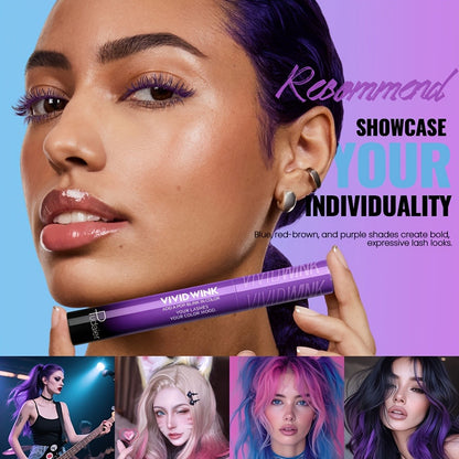 Waterproof Colored Mascara 5 Shades Smudge-Proof Clump-Free Long-Lasting Formula Vivid Eye Makeup for Stage Cosplay Everyday Wear Women