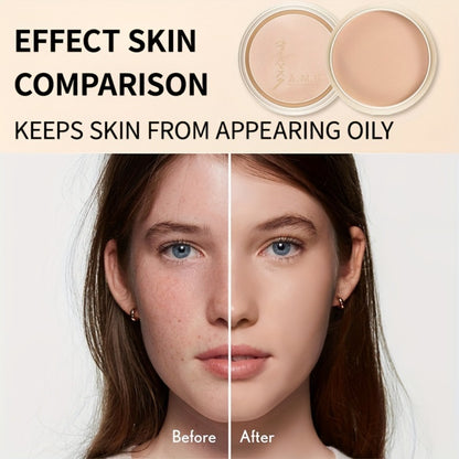 Setting Powder Concealer Kit with Puff & Brush Wet Dry Formula Oil Control Water Resistant Long Lasting - Ivory White Natural Bright Shades Face Makeup