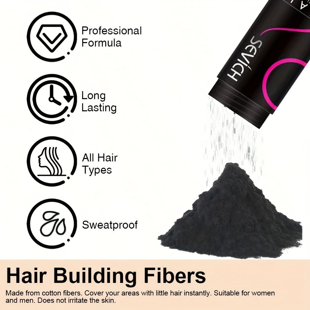 Hair Fibers for Thinning Hair — 3-Piece Kit with Spray Pump & Optimizer, Instant Thickening Powder for Hair & Beard, Rosemary Formula, All Hair Types, 8 Colors Available