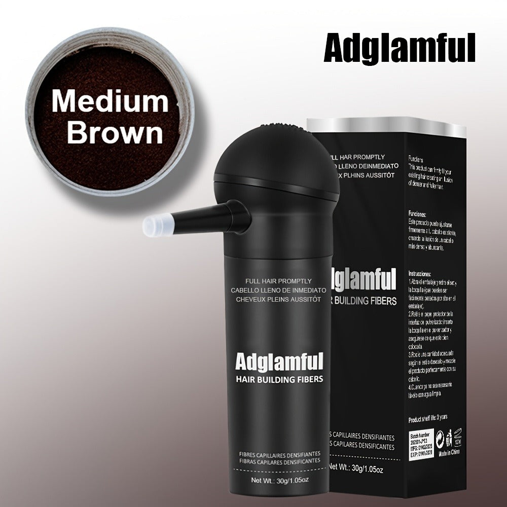 Hair Building Fibers 2-in-1 Kit with Spray Bottle - Thickening Powder for Thinning Hair Fuller Thicker Look Natural Appearance Conceals Hair Loss Suitable All Hairstyles Medium Brown Black