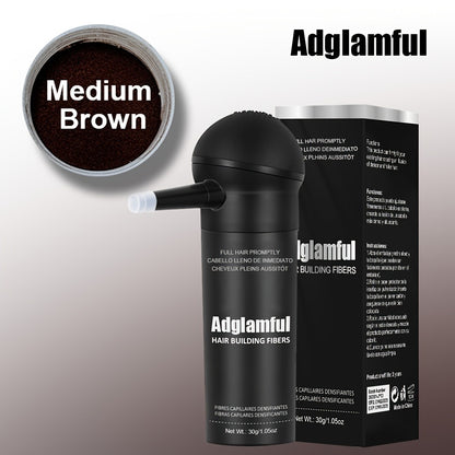 Hair Building Fibers 2-in-1 Kit with Spray Bottle - Thickening Powder for Thinning Hair Fuller Thicker Look Natural Appearance Conceals Hair Loss Suitable All Hairstyles Medium Brown Black