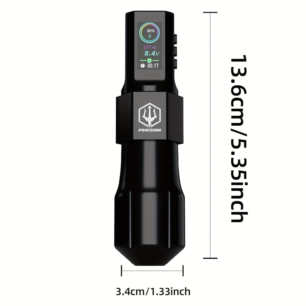 POSEIDON Tattoo Gun Kit-Tattoo Pen with 20pcs Tattoo Needles Cartridge And Wireless Power, Tattoo Pen Kit with Digital LED Display, Tattoo Machine Tattoo Supplies for Artist