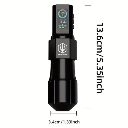 Wireless Tattoo Machine Pen Kit with LED Display - Professional Rotary Tattoo Gun for Beginners & Artists, Adjustable Stroke, Complete Tattoo Supply Set LTK08