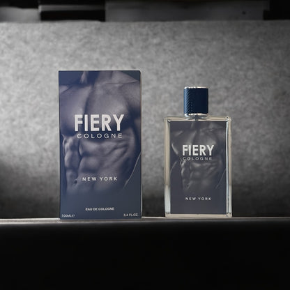 Fiery New York Men's Cologne Eau de Parfum Spray - Long Lasting Bold Citrus Spice Scent with Lemon Orange Cardamom - Mens Perfume for Daily Wear Dates & Gifting
