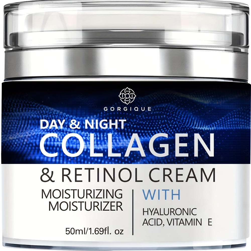 1.69fl.oz Collagen Face Cream with Retinol & Hyaluronic Acid, Day & Night Skin Care Facial Moisturizer, Daily Facial Moisturizer for Women/Men's Face, Deeply Moisturizing | Nourishing Formula, GORGIQUE, Perfect Halloween, Easter, Christmas Gift