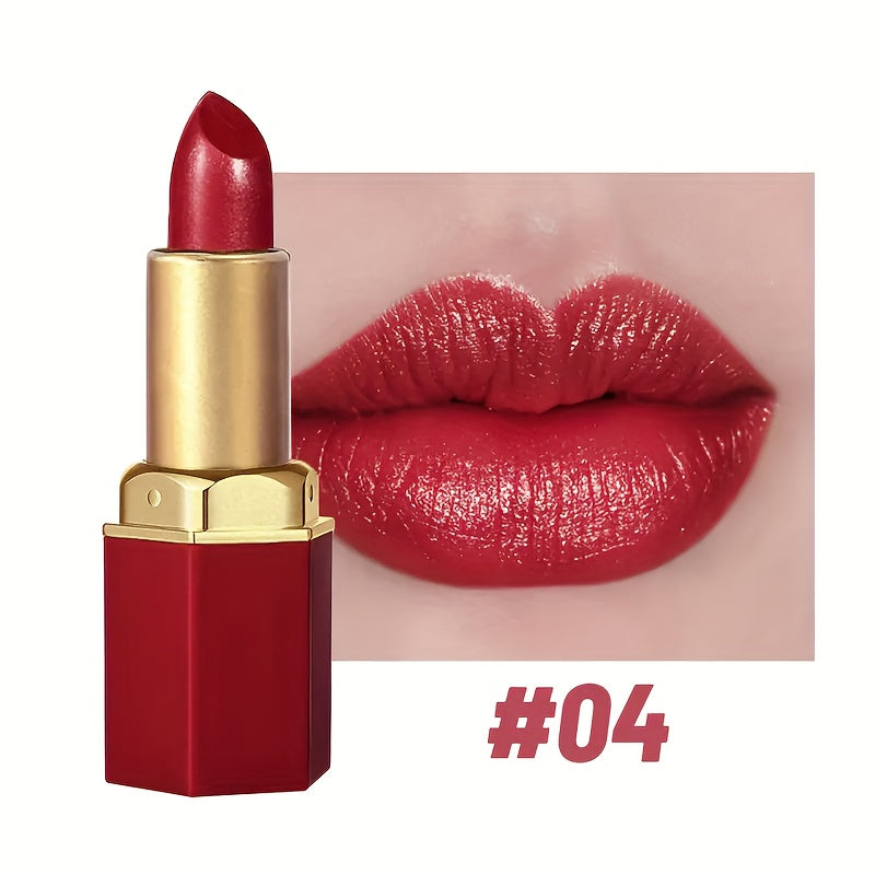 6 Hydrating Lipsticks - Durable Moisturizing Creamy Formula, Effortless Application with a Texture, Vibrant Berry Hues Perfect for All Light Beige Complexions, Daily Makeup, Easy to Use, Shiny End, Essential for Beauty Enthusiasts!