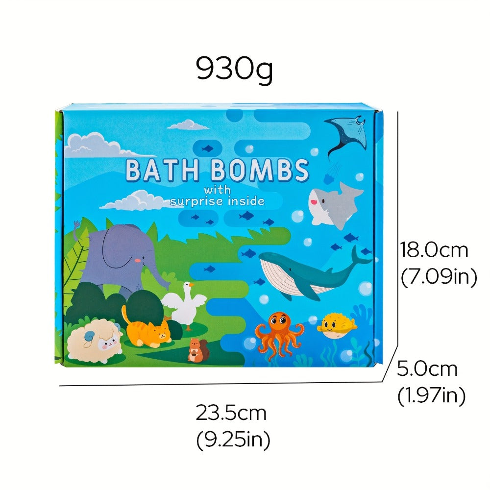 20pcs Bath Bombs with Surprise Inside - Colorful Animal & Ocean Theme, Lavender Scent, Educational Toys for Bath Time, Birthday & Easter Gifts for, Bath Toys, Playful Design, Durable Packaging