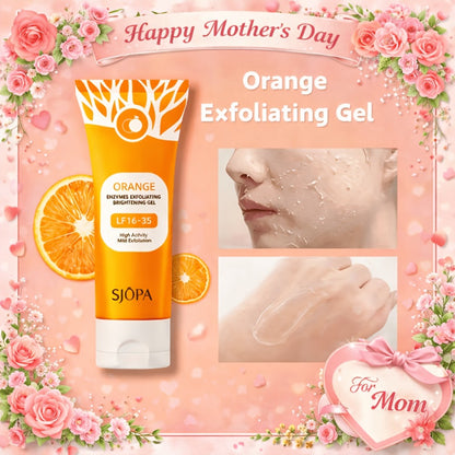 Exfoliating Face Gel Orange Vitamin C Salicylic Acid Brightening Pore Cleansing Alcohol Free Moisturizing Physical Exfoliant for All Skin Types Daily Use 100g