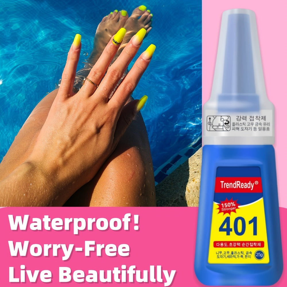 TrendReady 25g Nail Glue - Extreme Hold For Fake Nails & Tips, 30+ Days Wear, Smudge Proof, Salon Quality Kit