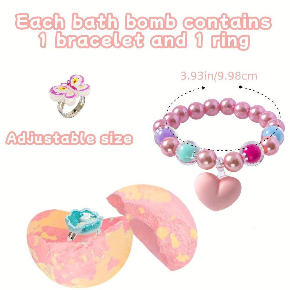 Unicorn Salt Bath Bomb, Bath Bomb with Surprise Gift Inside, Valentine's Day Bath Bomb for, Birthday Gift for, Unicorn Gift with Jewelry and Toys Inside