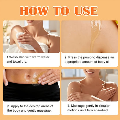Papaya Brightening Glow Oil 2pcs Multi-Use Non-Greasy Fast-Absorbing Moisturizing Body Oil for Skin Hair Nails Scalp Care All Skin Types Mother's Day Gift