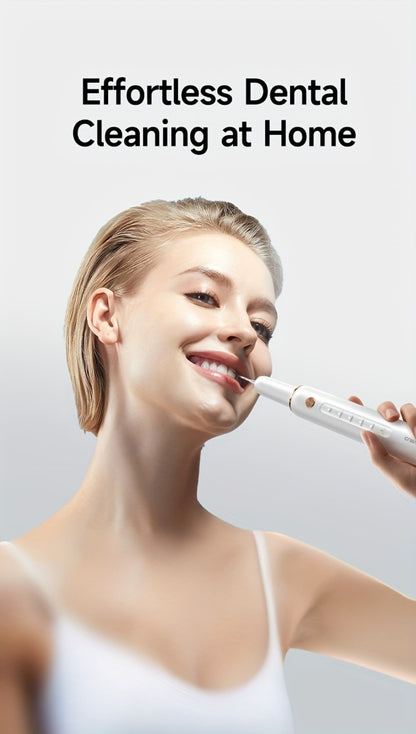 Electric Tooth Cleaner 5-Speed Ultrasonic Tartar Remover USB Rechargeable IPX6 Waterproof Dental Scaler with LED Light Mirror 2 Tips Plaque Stain Removal Tool for Home Oral Care