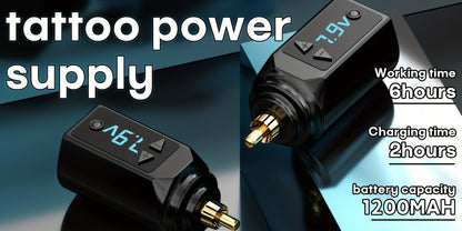 Wireless Tattoo Battery Pack RCA - USB Rechargeable Cordless Power Supply, 6H Runtime, Lightweight Portable for Tattoo Guns & Machines, Professional & Beginner Artists