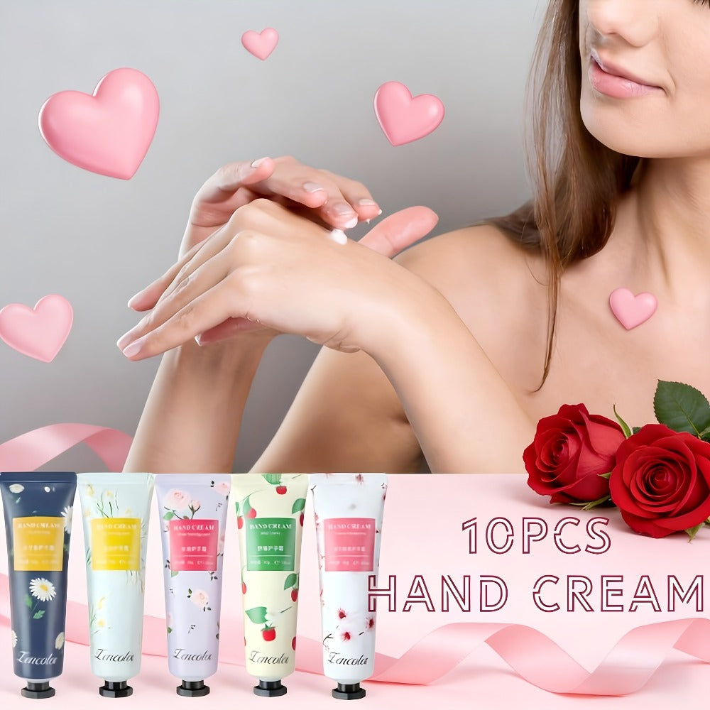 10pcs Hand Cream Set, Scented Hand Cream for Dry And Cracked Hands, Travel Size Hand Cream Mini Moisturizer with Shea Butter, Perfect for Holiday Gifts Mother's Day Gifts, Moisturizing Spring And Summer Non-Greasy,working hands cream,hand lotion