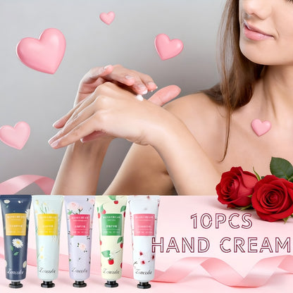 Hand Cream Set 10pcs – Scented Travel Size Mini Moisturizer with Shea Butter, Non-Greasy Formula for Dry & Cracked Hands, Perfect Holiday & Mother’s Day Gift