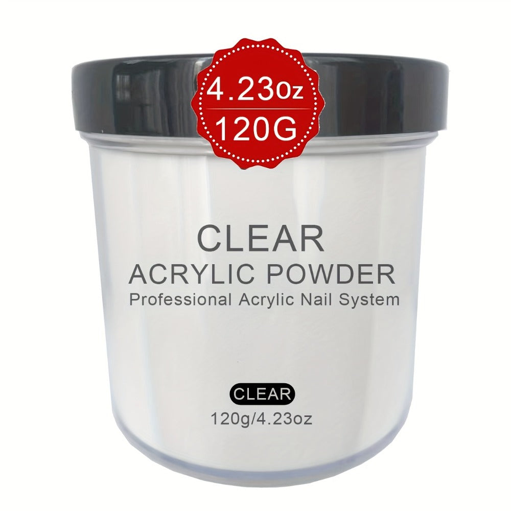 4oz Professional Transparent/Pink/White/Nude Beige Acrylic Nail Powder Suitable for Acrylic Nail Extensions & 3D Nail Art, No Lamp Required Polymer Powder for DIY Nail, Suitable for Nail Sculpting, Polishable for - Use